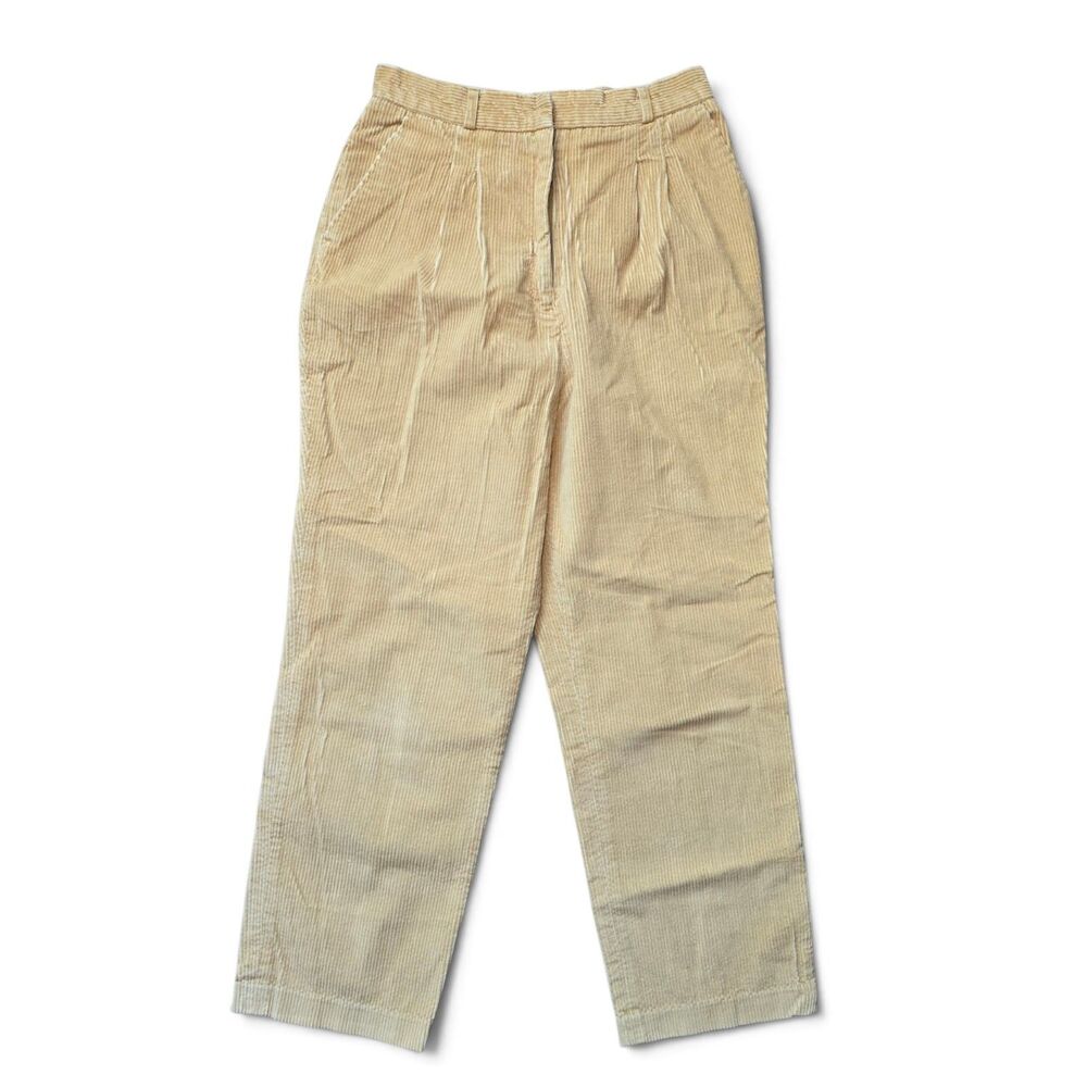 Vintage Womens 14P/ 27x26 Ticket and Lost Yellow Corduroy Pants High Rise 80s